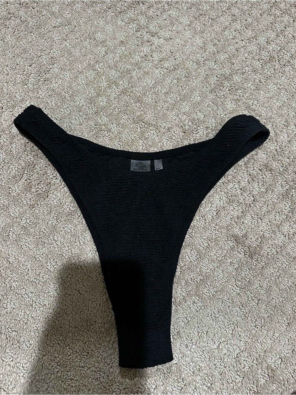 Lulu's Black Textured Bikini Bottom